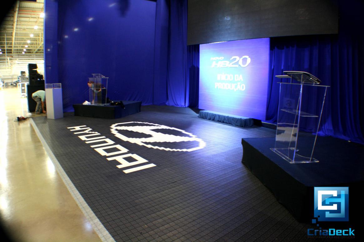 pisos plástico para evento hyundai easyfloor palco